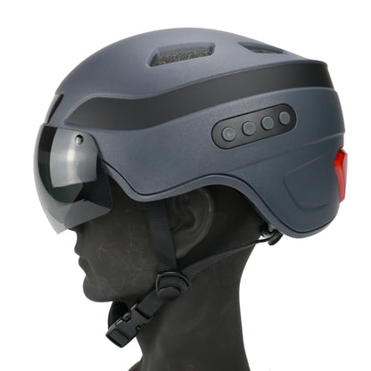 Casco inteligente de llamadas Bluetooth mejorado con cámara grabadora de conducción incorporada 1080P HD, visera desmontable, luz trasera de señal de giro