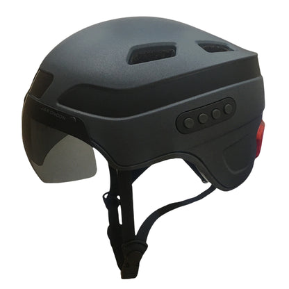 Uppgraderad Bluetooth Calling Smart Helmet med 1080P HD Built-in Driving Recorder Camera, Detachable Visor, Turn Signal Taillight