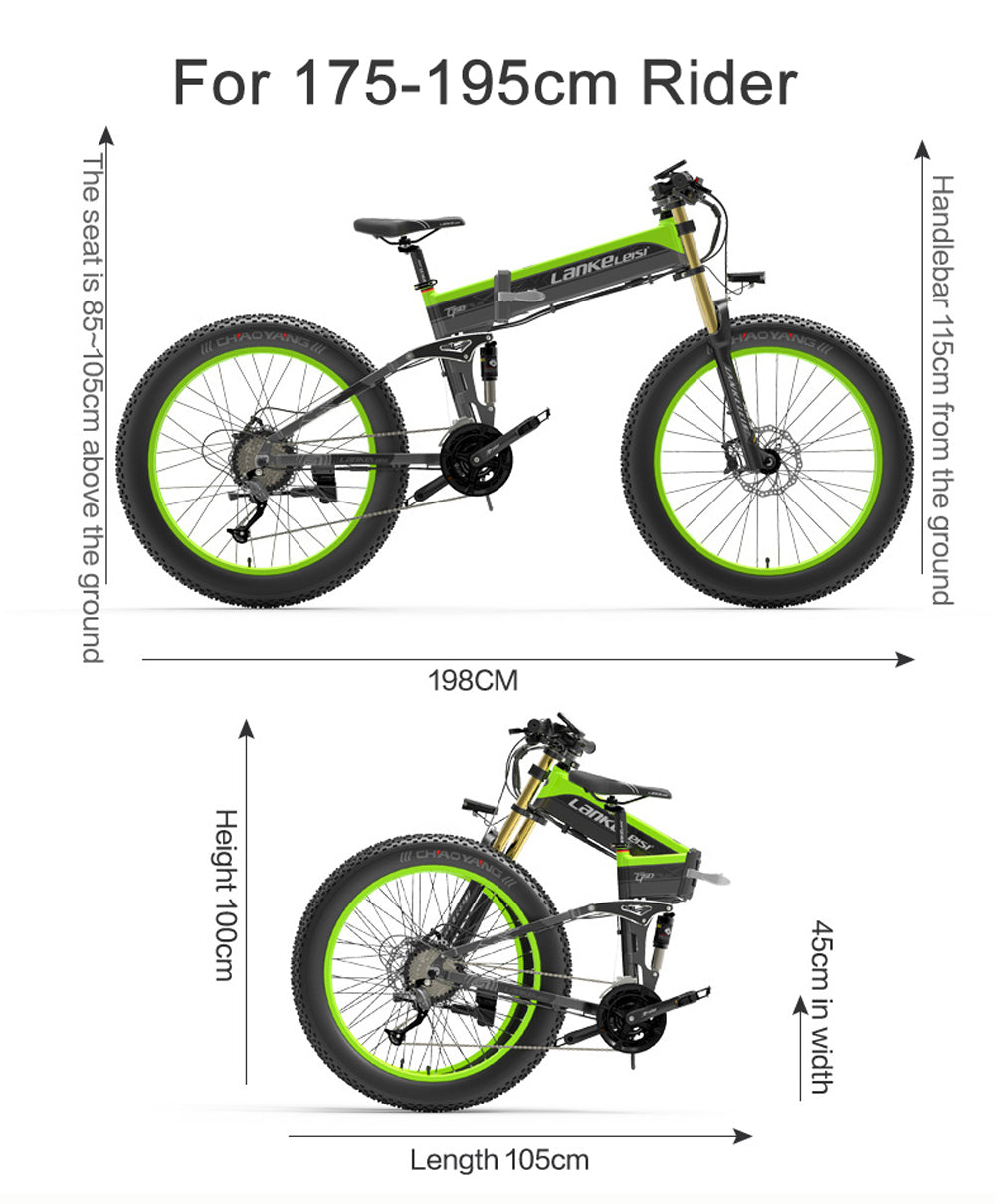 Lankeleisi XT750Plus 1000W Bicicletă electrică puternică cu anvelope grase, asistență la pedală cu 5 niveluri, baterie cu litiu de mare capacitate 48V 14,5A/17,5A, adoptă furca de coborâre cu suspensie cu umăr dublu