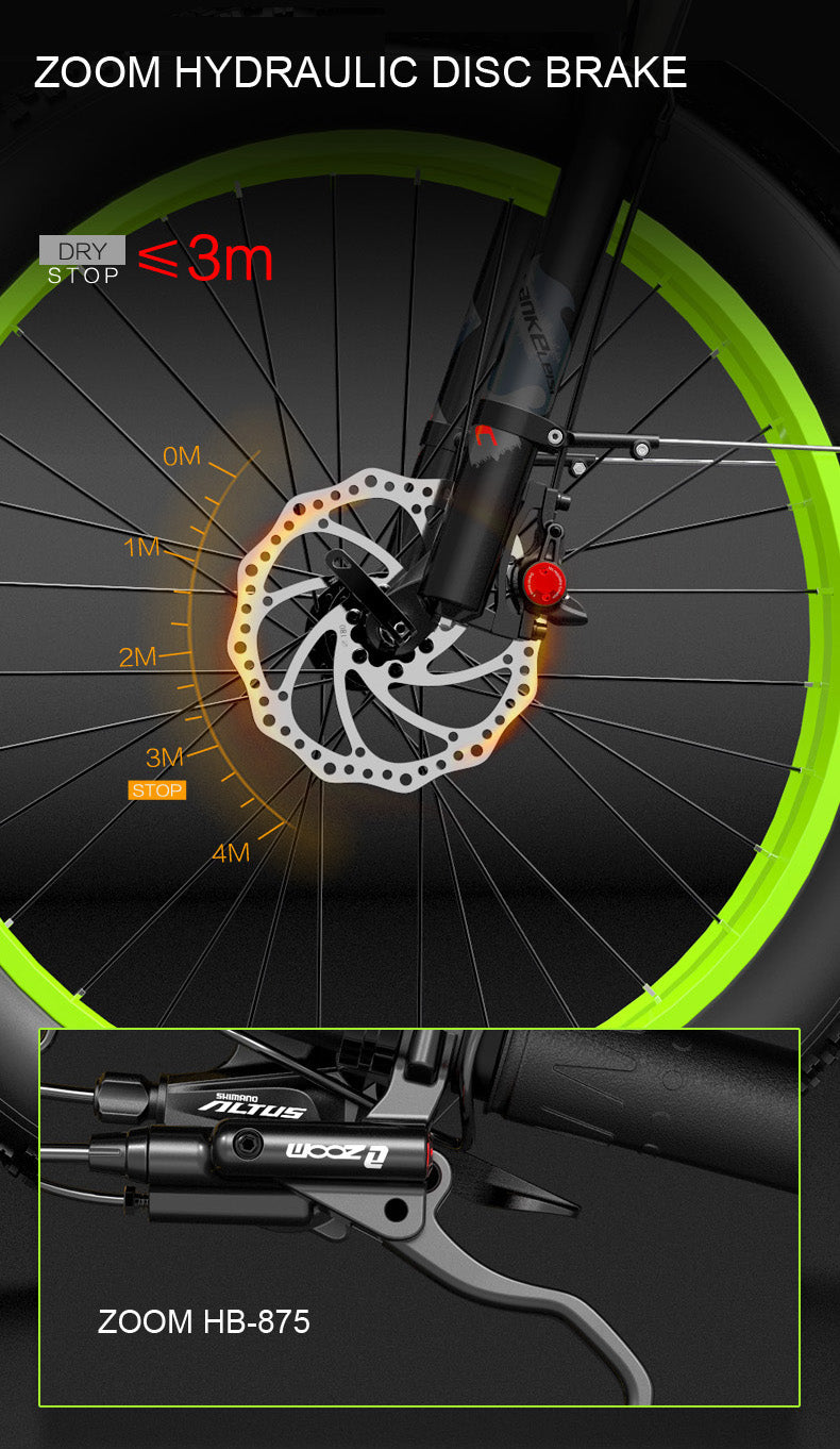 Lankeleisi XC4000 Bicicletă electrică 1000W 48V 17.5Ah, bicicletă de zăpadă de 26 inci Bicicletă cu cauciuc gras, frână hidraulică cu disc față și spate